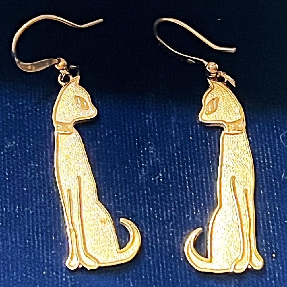 Egyptian Style Cat hook Earrings